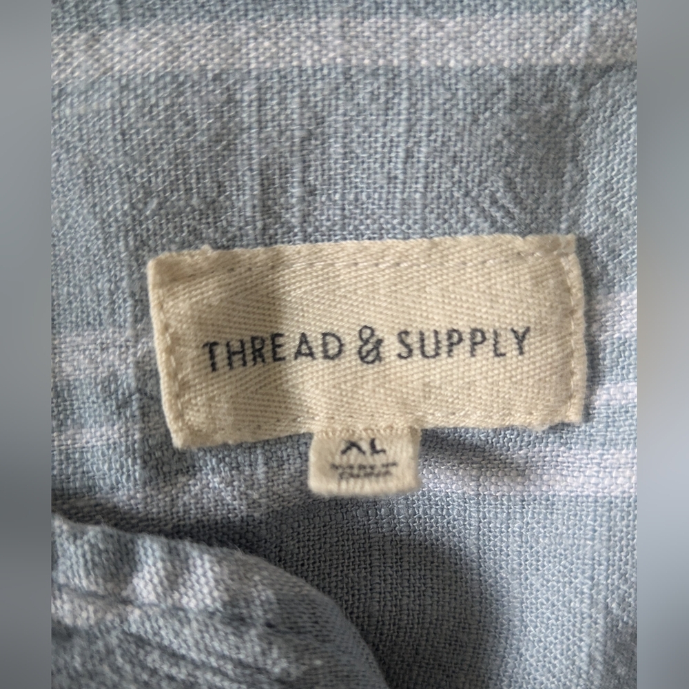 Thread & Supply Light Blue Striped Buttonless Blouse - Picture 2 of 10